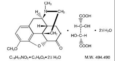 Image Of Hydrocodone Bitartrate Chemical Structure (Chemical Structure1)
